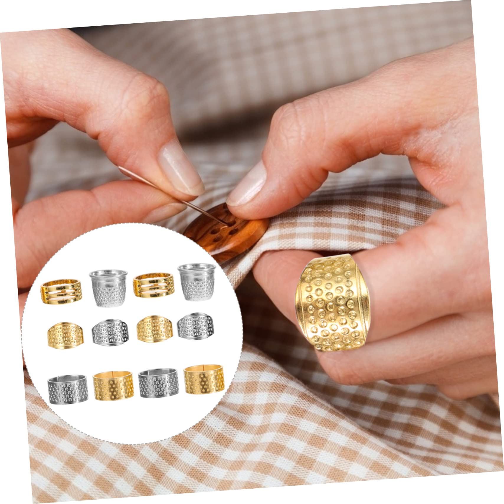 NUOBESTY Lot De 8 Protège-Doigts en Alliage pour La Couture Outils De Couture Légers Et Portables 12 Pièces X 8
