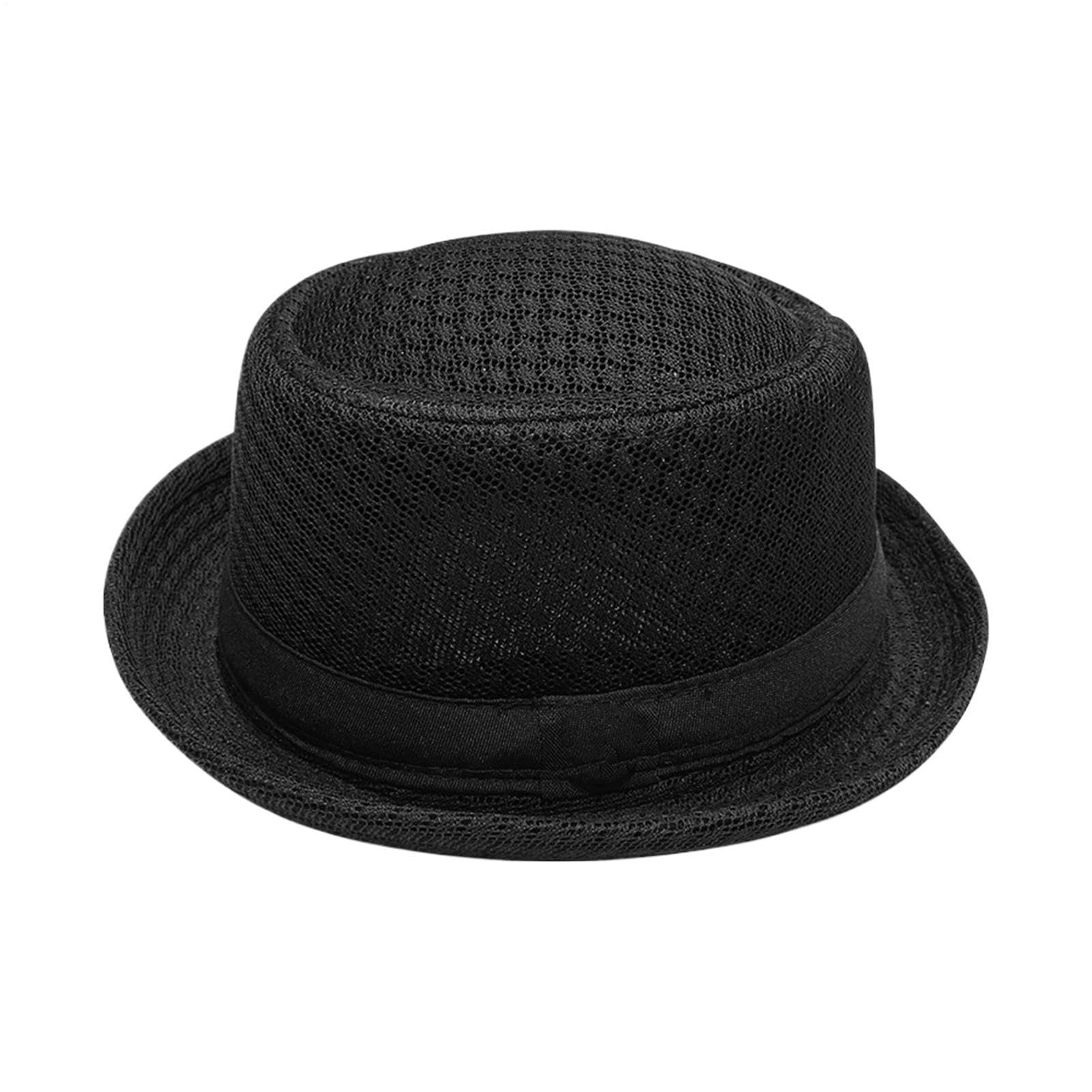 Sombrero Porkpie De Verano - Gorra Jazz Transpirable Y con Estilo,Sombreros De Paja Pork Pie para Hombre | para Verano Playa Actividades Al Aire Libre Cosplay Unisex Vacaciones