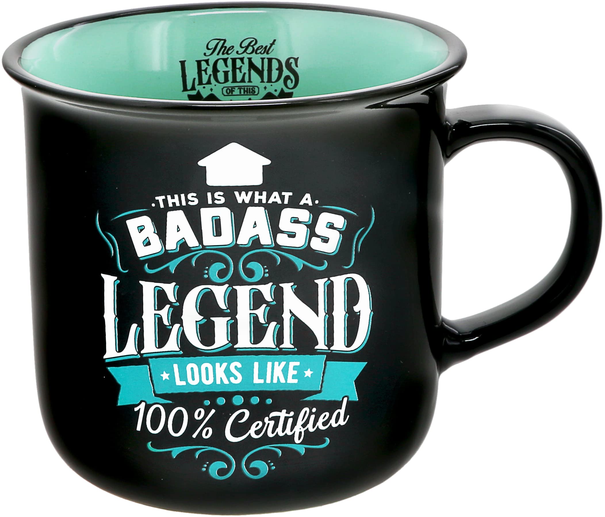Pavilion Gift Company - Badass Legend - Ceramic 13-ounce Campfire Mug Double Sided Coffee Cup Sarcastic Mug Sassy