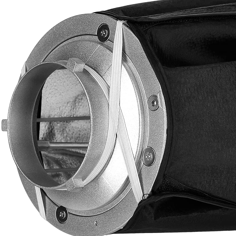 Rollei Ballon Softbox mit Licht-Kontrollvorhang, 65cm runder Lichtformer mit Bowens S-Type Bajonett für Studioblitz-Geräte und LED-Dauerlichter, 28196