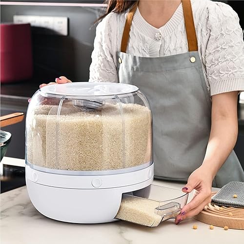 Miniatura 8 de Dispensadores de cereales Dispensador de arroz de gran capacidad, contenedor de almacenamiento de granos, dispensador de alimentos secos para