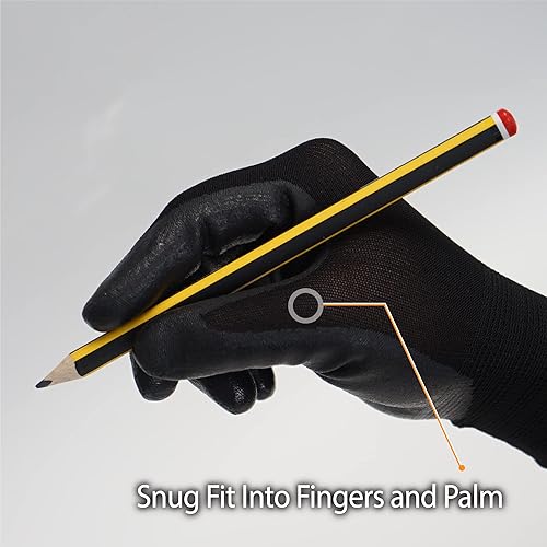 Miniatura 4 de DEX FIT Prime - Guantes de trabajo de nitrilo FN331, ajuste cómodo 3D, agarre antideslizante, duraderos, delgados, ligeros y frescos, compatibles