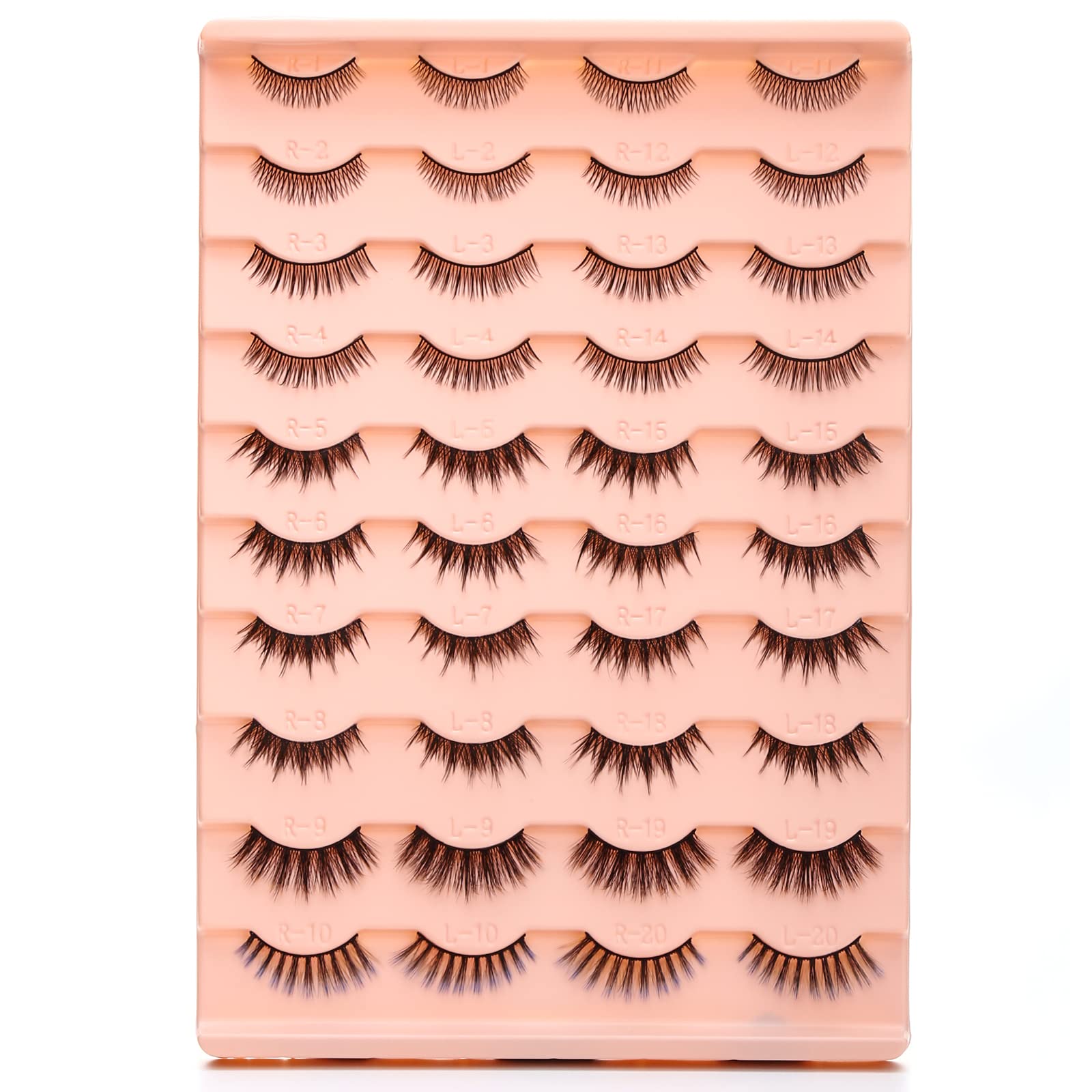 MLEN DIARYEyelash Extensions, 20 Pairs C Curl Individual Eyelashes, DIY Eyelash Extension Cluster Eyelashes, Cat Eye Eyelashes, Natural Look Artificial Eyelashes