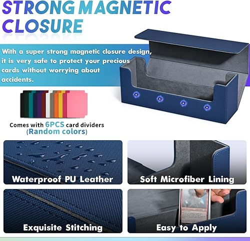 Miniatura 2 de Caja de almacenamiento de tarjetas para tarjetas intercambiables, funda de cartas premium con capacidad para más de 600 tarjetas de una sola funda