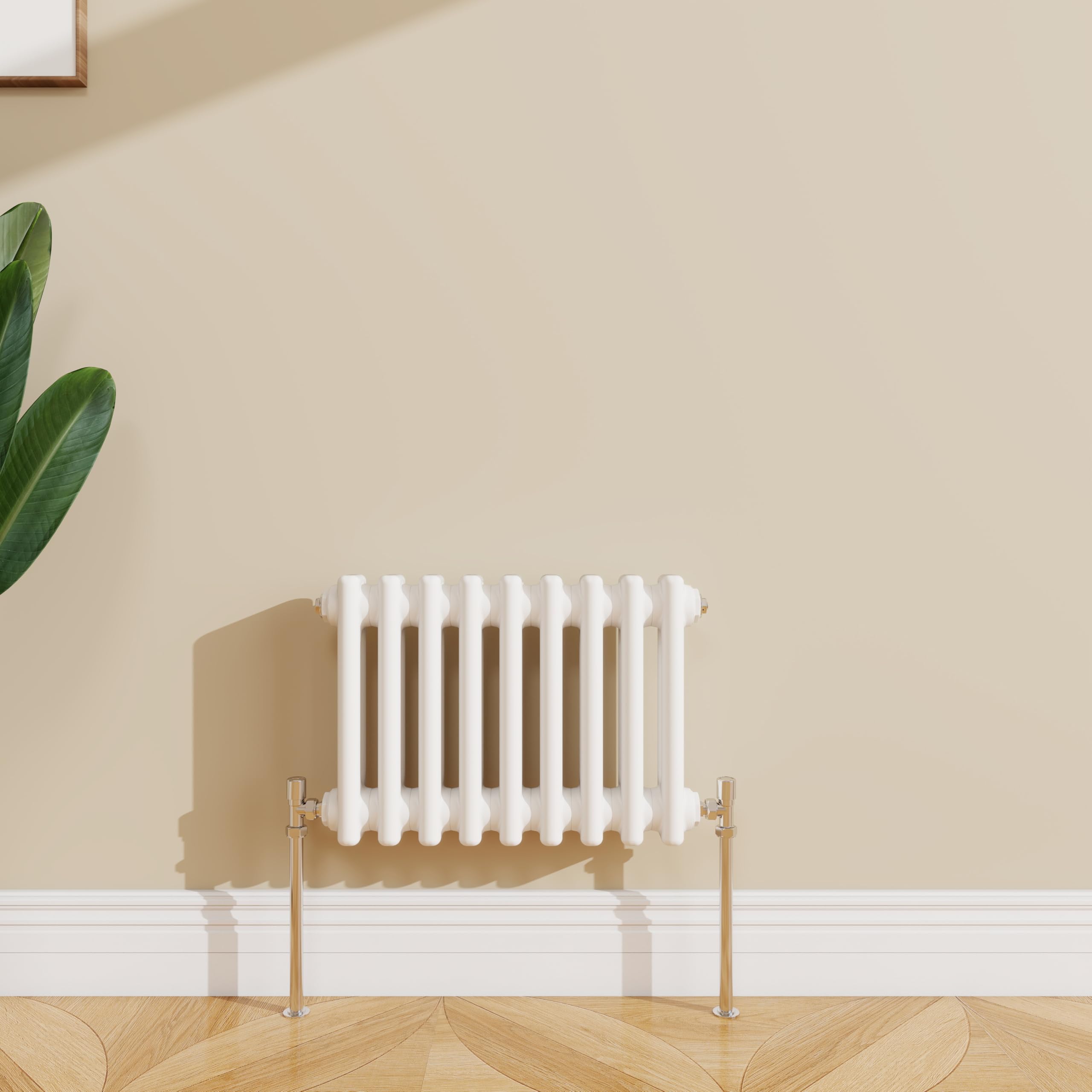 Sline Sanitary White 300X425mm Cast Iron Style Traditional 2 Column Horizontal Central Heating Radiator