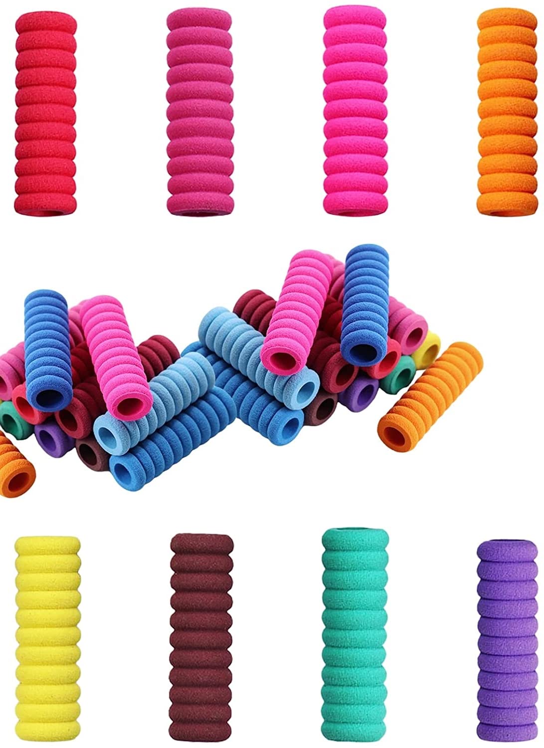 worison 8Pc Foam Pencil Grips Soft Cushioned Foam Aid Pen Holder,Multicolor