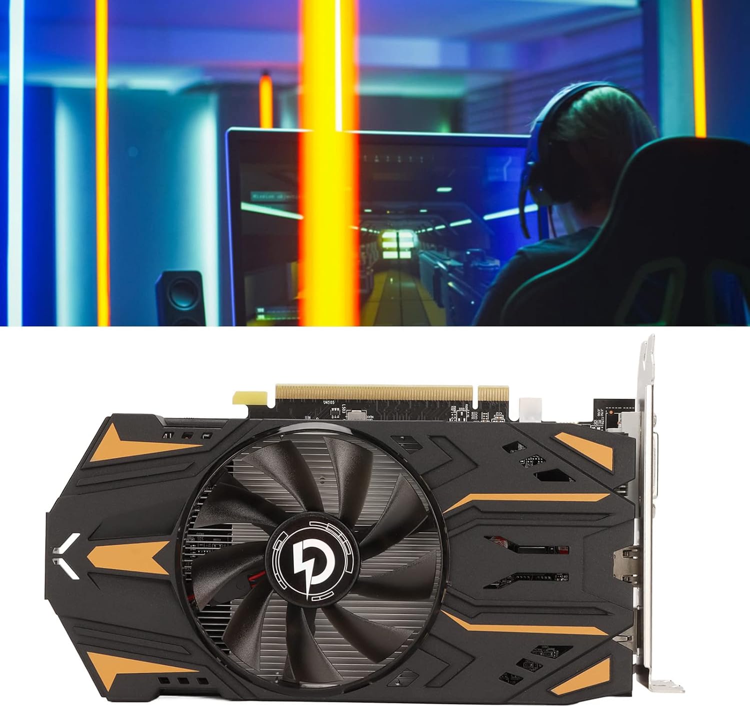 Dpofirs Scheda Grafica RX550, Scheda Grafica da Gioco 4G GDDR5 128bit Supporto Ventola Singola Scheda Grafica HDMI DP DVI con Scheda PCB, Scheda Video 1071MH/6000MHz Dpofirs Scheda Grafica RX550, Scheda Grafica da Gioco 4G GDDR5 128bit Supporto Ventola Singola Scheda Grafica HDMI DP DVI con Scheda PCB, Scheda Video 1071MH/6000MHz