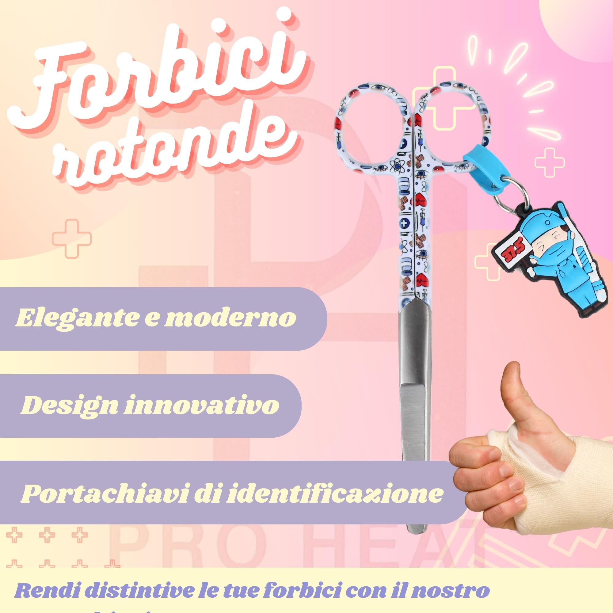 Ph Pro Heat Forbici Infermiere - Forbice Infermiere Professionale Dritte per Bendaggio - Accessori Infermieristica.