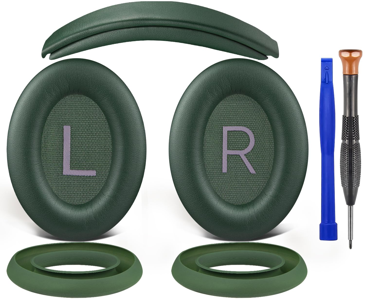 SOULWIT Mousse Coussin + Bandeau + Silicone Coussinet Couverture Protecteur, Kit de Remplacement pour Bose QuietComfort 45 (QC45) / QuietComfort SE (QC SE) / New Quiet Comfort Circum-aural Casque