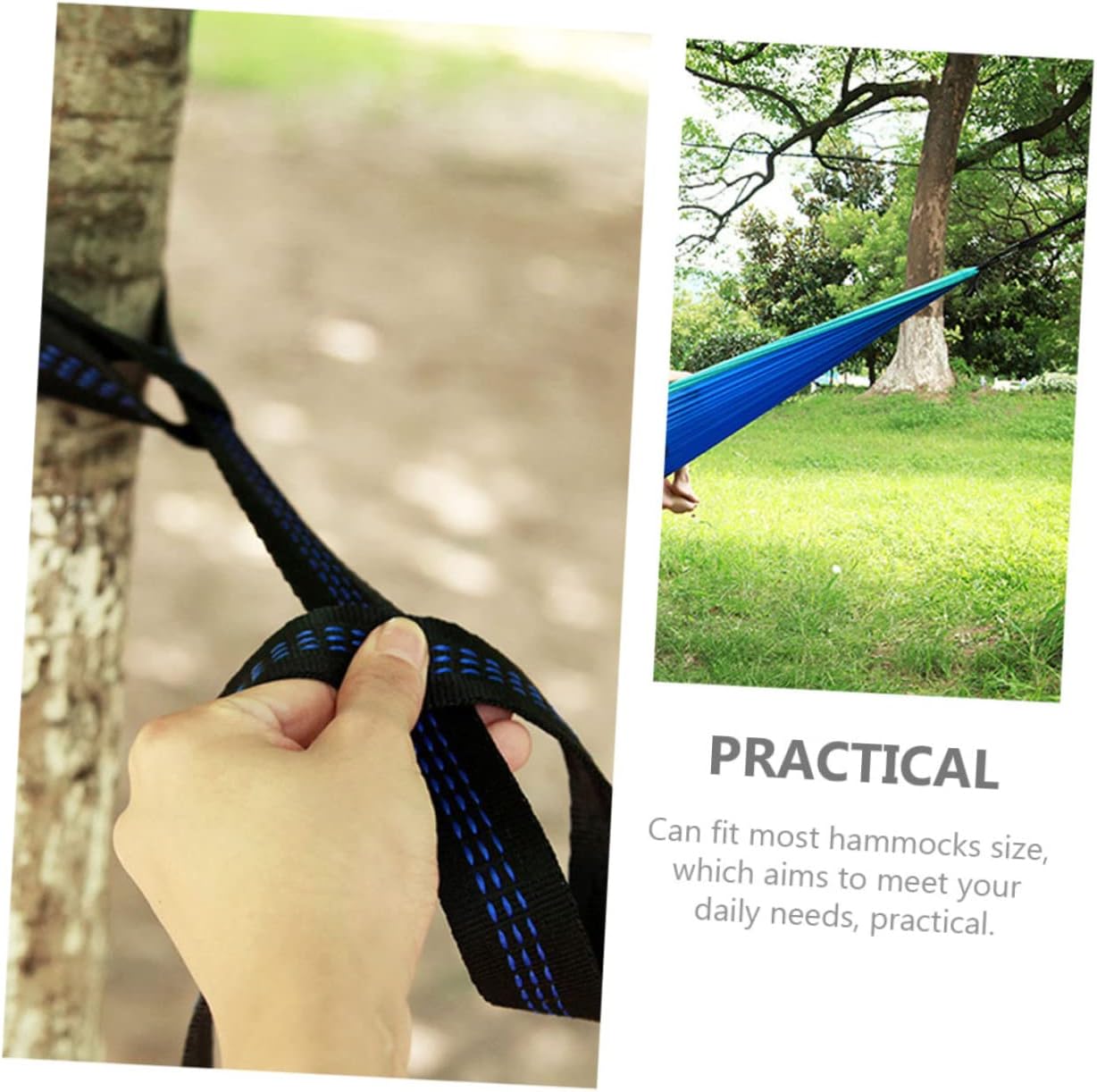 Happyyami 2 Sets Hammock Strap Outdoor Gear Hammock Hanging Kit Hammock Tree Swing Kit Swing Fixed Straps Amacas Baby Swings for Outside Hammock Fixed Buckle Strap Simple Polyester Supplies