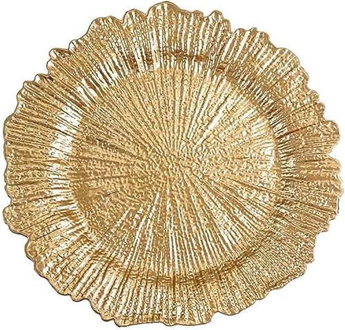 Vista 35 de Tiger Chef - Platos base redondos de 13.0 pulgadas con borde festoneado, ideales para cena de boda, recepción, mesa.