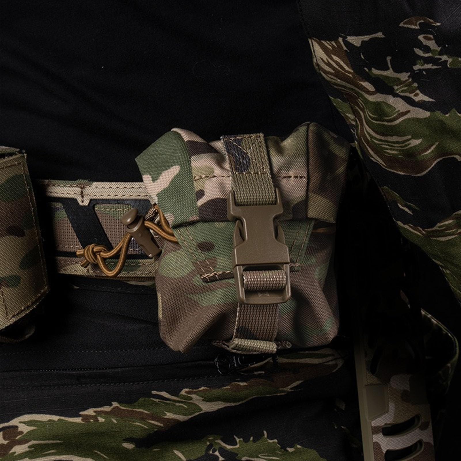 Porta Granada Airsoft Multiuso, Funda Táctica MOLLE con Cierre Rápido para Chalecos, Chest Rigs y Cinturones