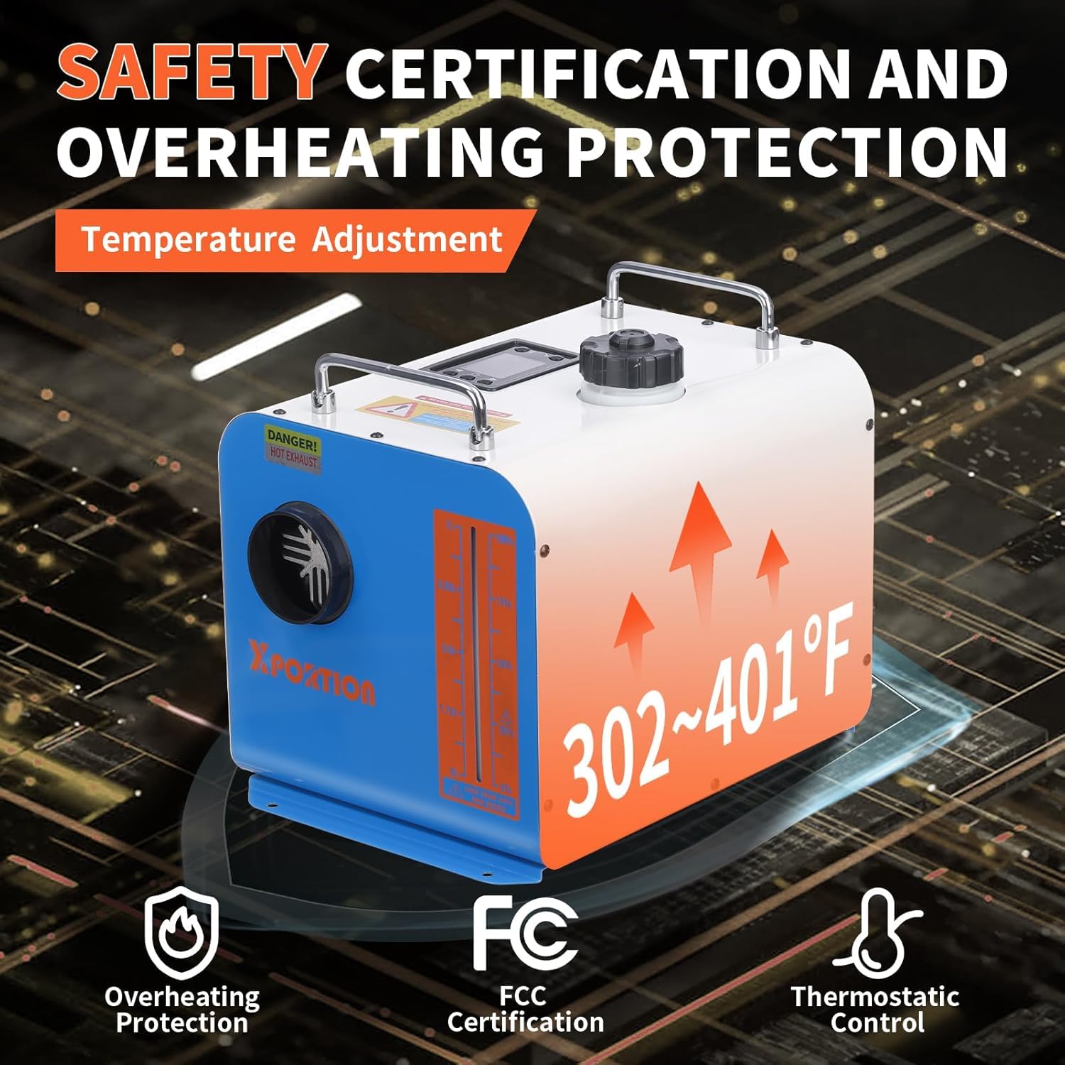 Riscaldatore diesel 8.3KW, riscaldatore d'aria blu portatile 12V/24V/220V, riscaldatore diesel all-in-one con telecomando e pannello LCD di controllo per auto, camion, camper e uso interno
