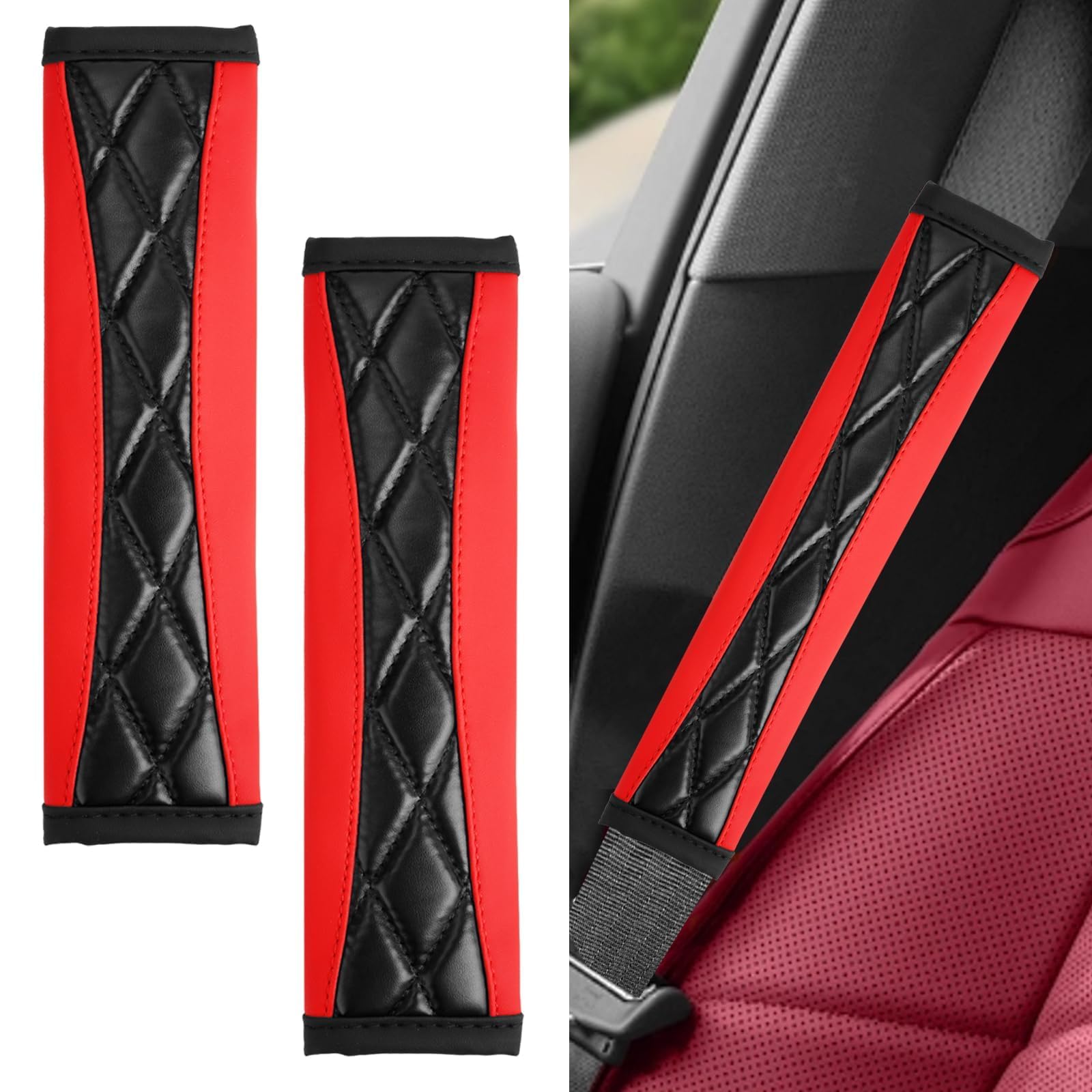 BCWSZPBWZ For Jeep Cherokee (XJ) 1984-2001, Coche Protector 2 pack Car Seat Belt Pads Soft Shoulder Covers Comfort Safety Belt Protector Breathable Padded Interior Accessories
