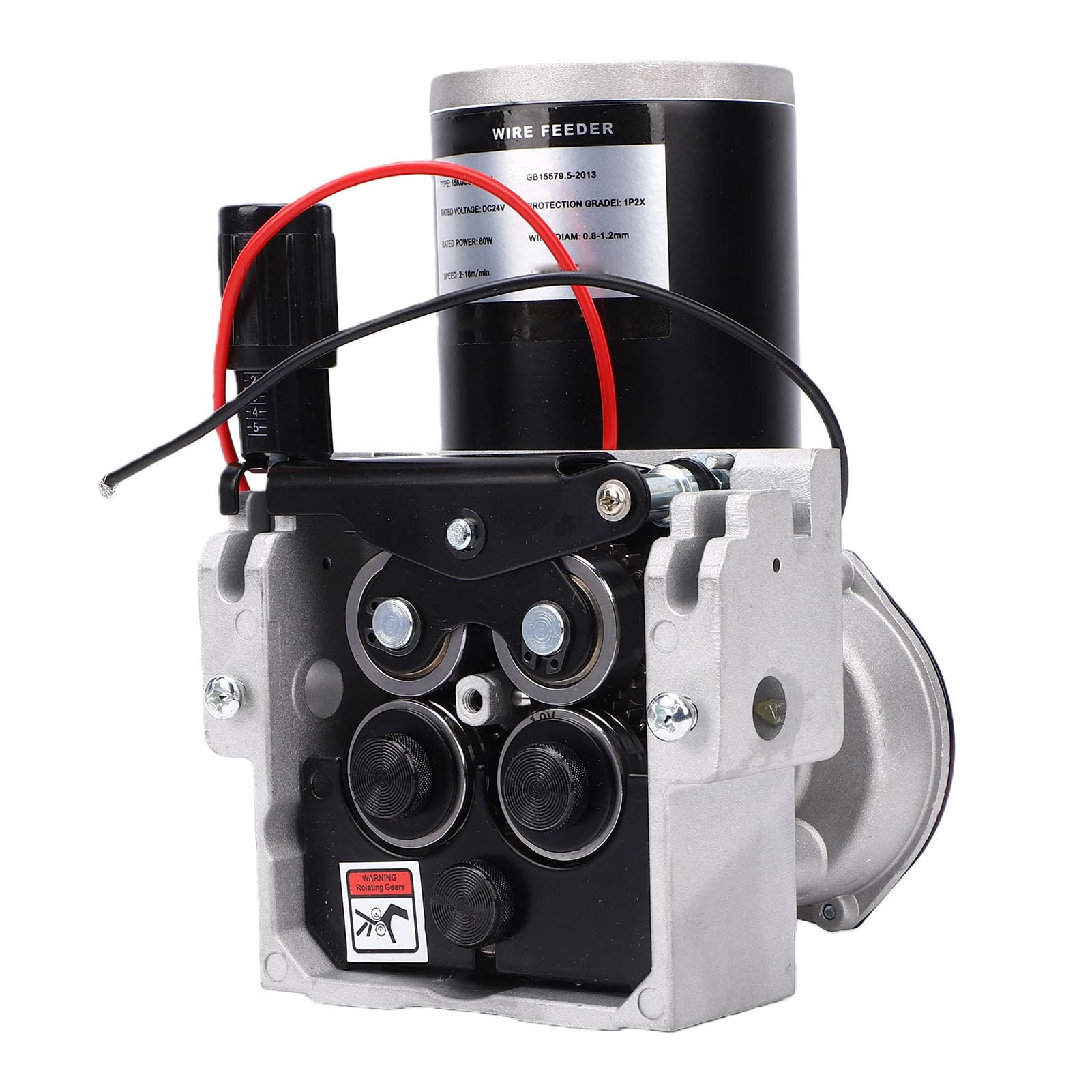 Asixxsix Motor de alimentación de alambre de 4 rodillos, 15 kg, MIG/MAG, 80W | Ruedas de 30 x 22 x 10 mm, velocidad ajustable de 2 a 18 m/min, para alambre tubular de 0,8 a 1,0 mm, para alambre tubular