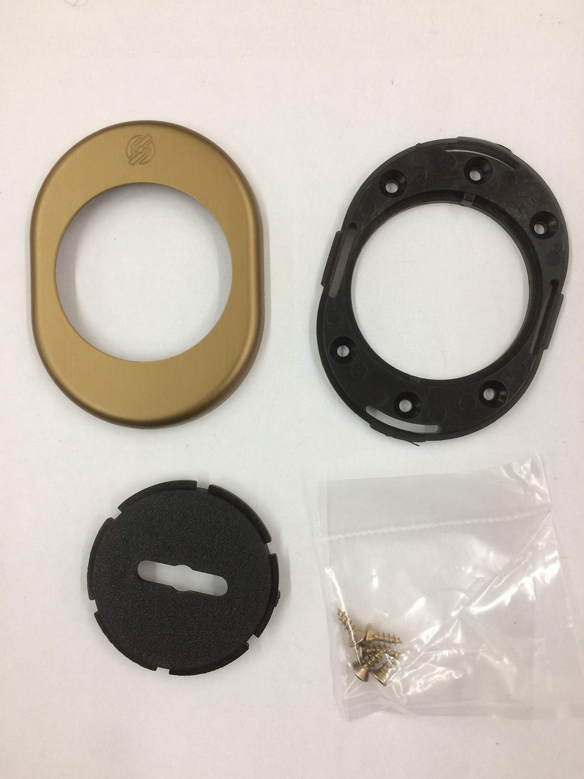 Bocchetta Rosetta Per Porta Blindata - Piastrina Alluminio Bronzato F4 82x62 Con Viti - Foto 11