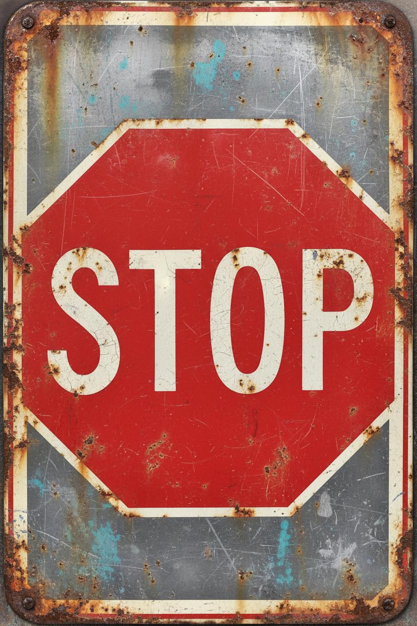 Wall Decor Stop - Traffic Sign Metal Sign 8 X 12 Inches Clear Signage For S, Fences Vintage Signs Aluminum Plates Printed