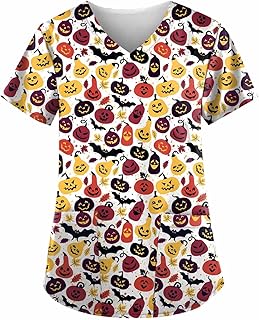 Casacas Sanitarias Mujer Manga Corta Cuello V para Enfermeras, Dentistas, Médicos, Estudiantes y Veterinarios