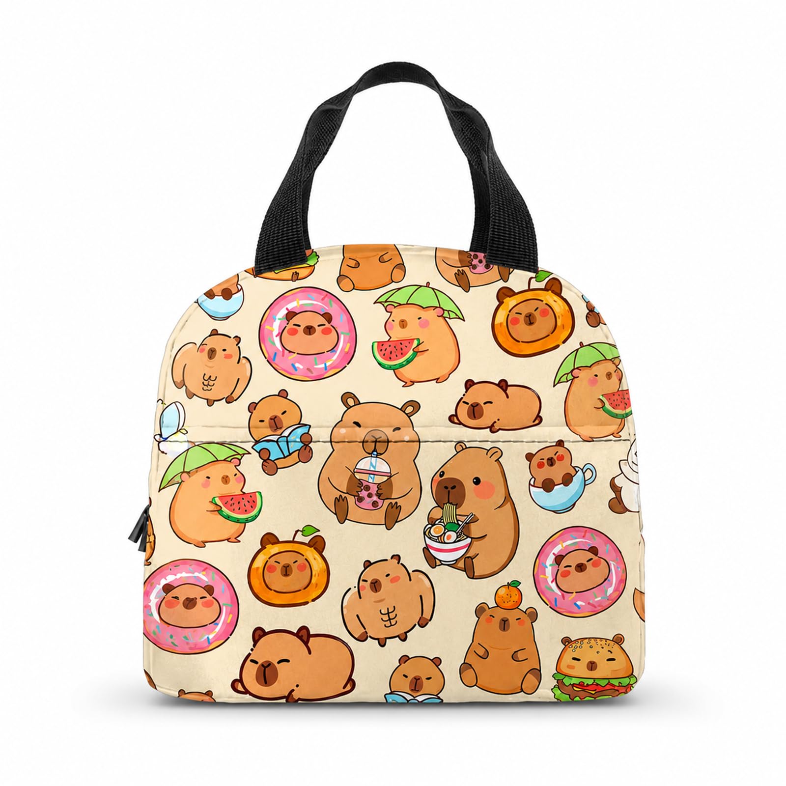 Onperpoe Capybara Insulated Lunch Bag, Large Capacity Packed Lunch Box for Kids, Adults, Portable Cooler Bag for School, Picnic, Work, Capybara Gifts for Girls, Boys, Friends