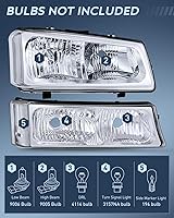 Vista 34 de Nilight Conjunto de luz trasera compatible con Chevy Silverado 1500 1500HD 2500 2500HD 2500 2500HD 3500 2007 Chevrolet Classic OE Style lámpara Lado