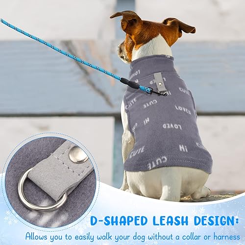 Miniatura 5 de Paquete de 10 suéteres de forro polar para perros, ropa para perros con anillo para correa, suave y cálida camisa a cuadros para cachorros (S,