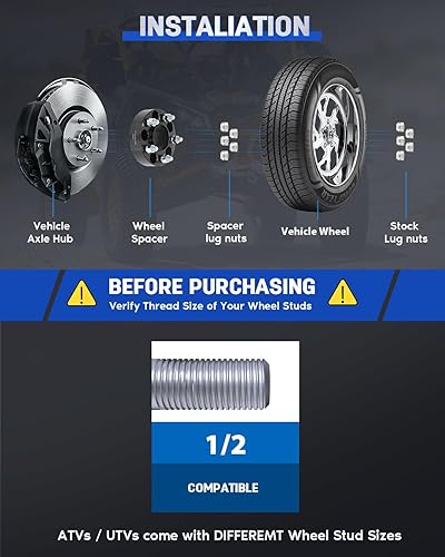 Miniatura 6 de ECCPP Espaciadores de rueda de 5 lug para Mazda B2500 5x4.5 espaciadores de rueda centrados de 1.5 pulgadas 03-05 para Aviator 98-01 para B2500