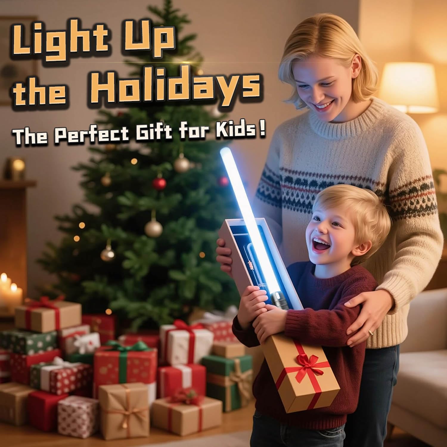Laserschwert Kinder, 2-in-1 Lichtschwert mit 15 Farben, Duell Lightsaber mit 4 Modi und Sounds, USB-C Aufladbar Lichtschwerter, FX Laserschwert für Kinder Party, Geschenk, Cosplay (schwarz 2pc)