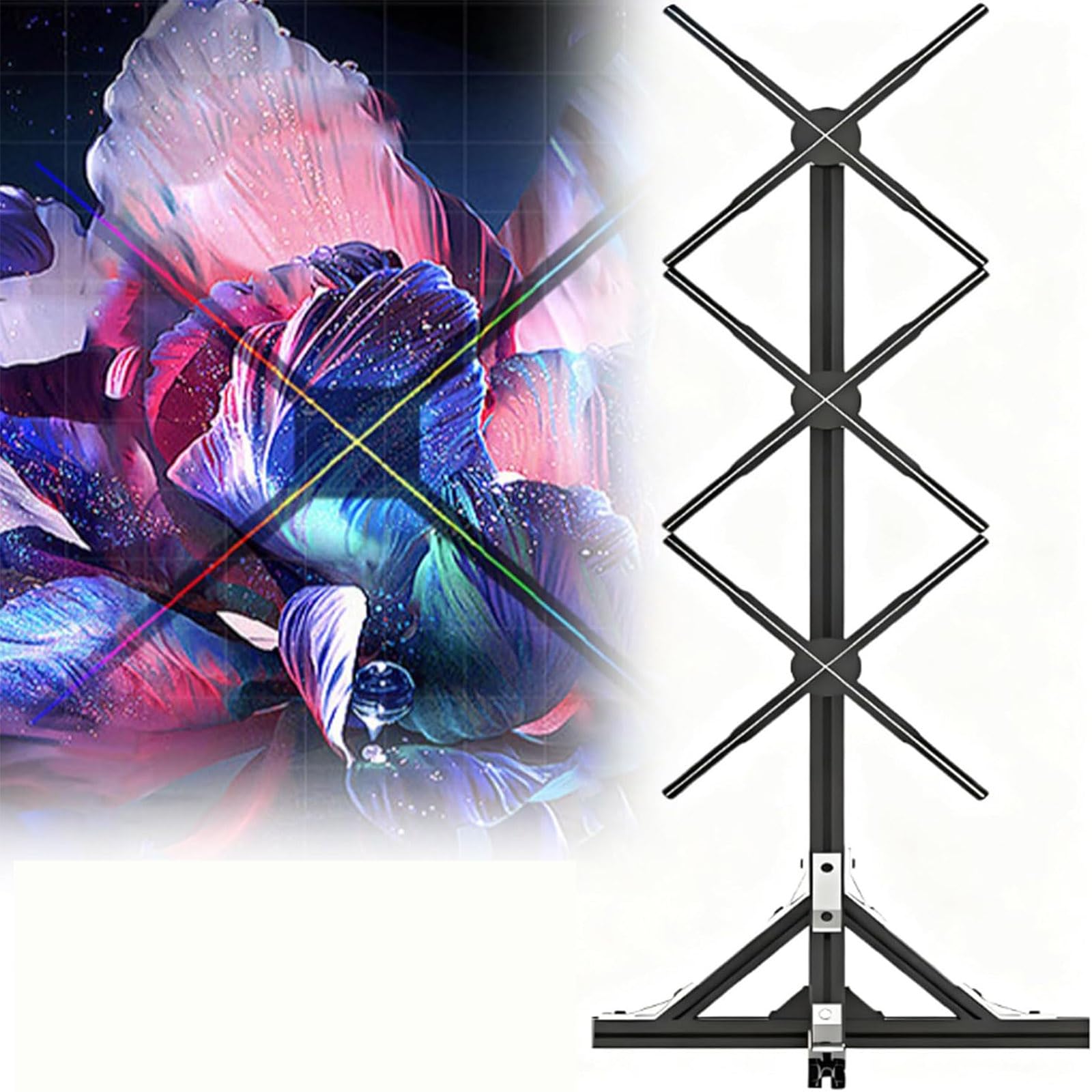 BOOZXCV Upgrade 3D Hologram Fan - 3D Hologram Projector Advertising Display,Cordless Control & Large Screen Display - Fans Interactive Holographic Machine for Business & Commercial Use