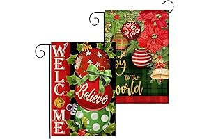 Christmas Garden Flag, 2 PCS Christmas Flags for Outside