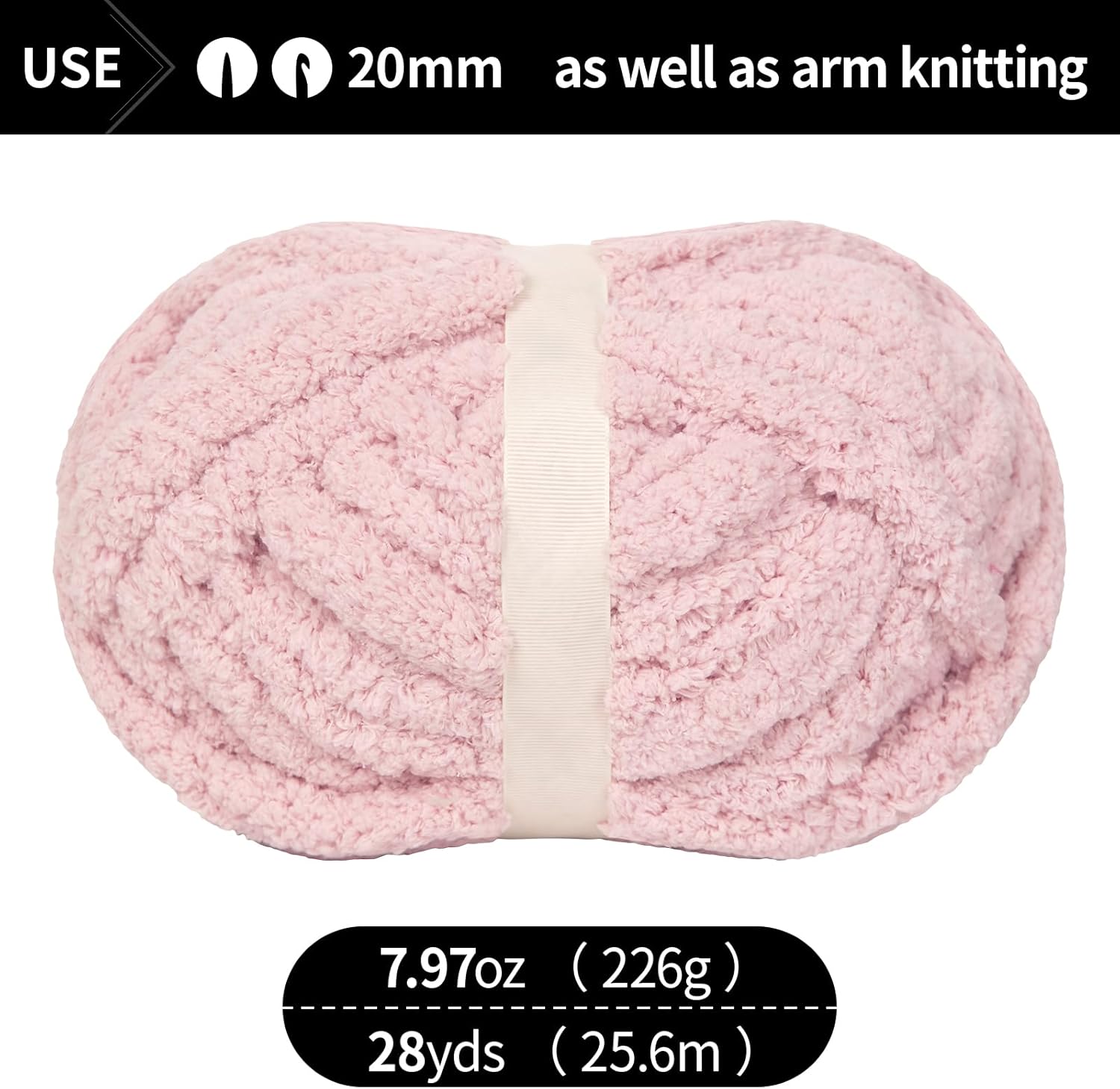 Franel Super Bulky Chunky Chenille Yarn - 8 Skeins of 226g Each - Fluffy Soft for Hand Knitting & Crochet - Ideal for Cozy Blankets & Fun Arm Knitting Projects (03)