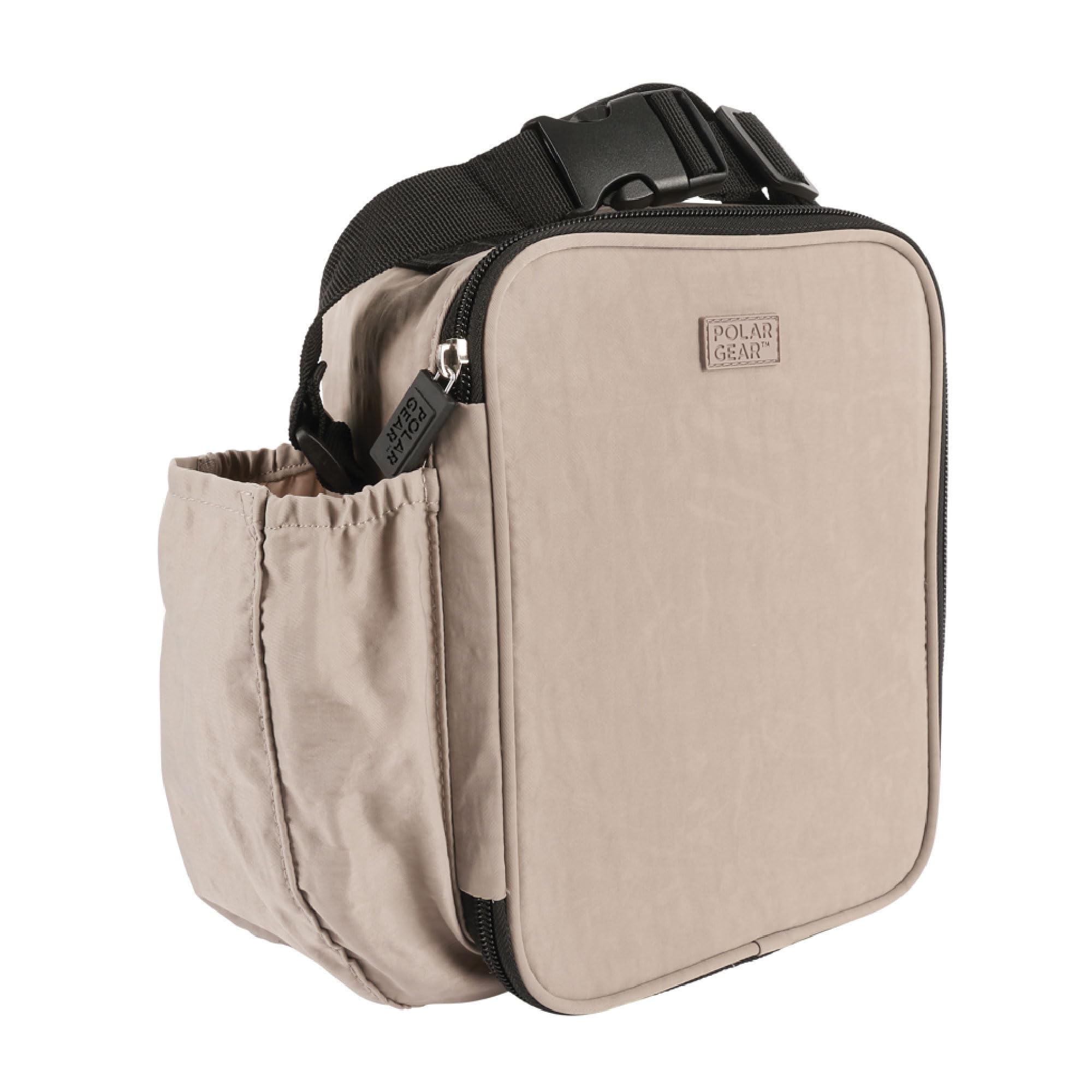 Polar Gear Insulated Lunch Bag 5L with Bottle Pocket & Strap (Latte)
