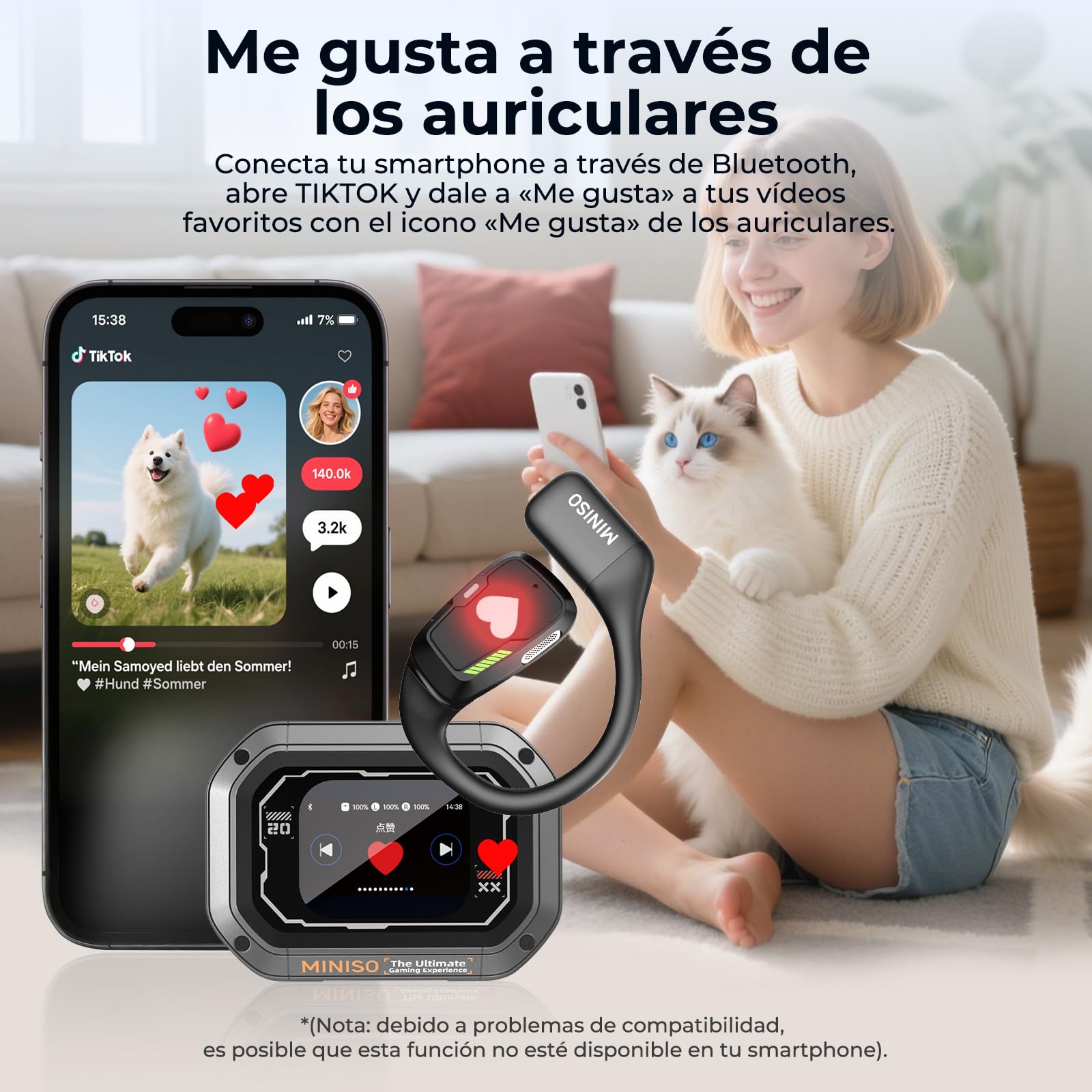MINISO M98 Auriculares Traductor en Tiempo Real, 134 Idiomas Auriculares Traductores Simultaneos IA de voz, 3 en 1 Auriculares Traductor con pantalla táctil LCD para Negocios, Viajes y Estudio