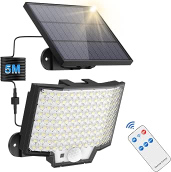 SEZAC Faretto Led da Esterno Solare,3 Modos Luci Solari da Giardino con