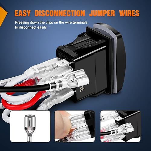 Miniatura 7 de Nilight Faros delanteros de haz alto y bajo, interruptor basculante, interruptor de encendido y apagado DPDT de 7 pines, 12 V, 24 V, altobajo,