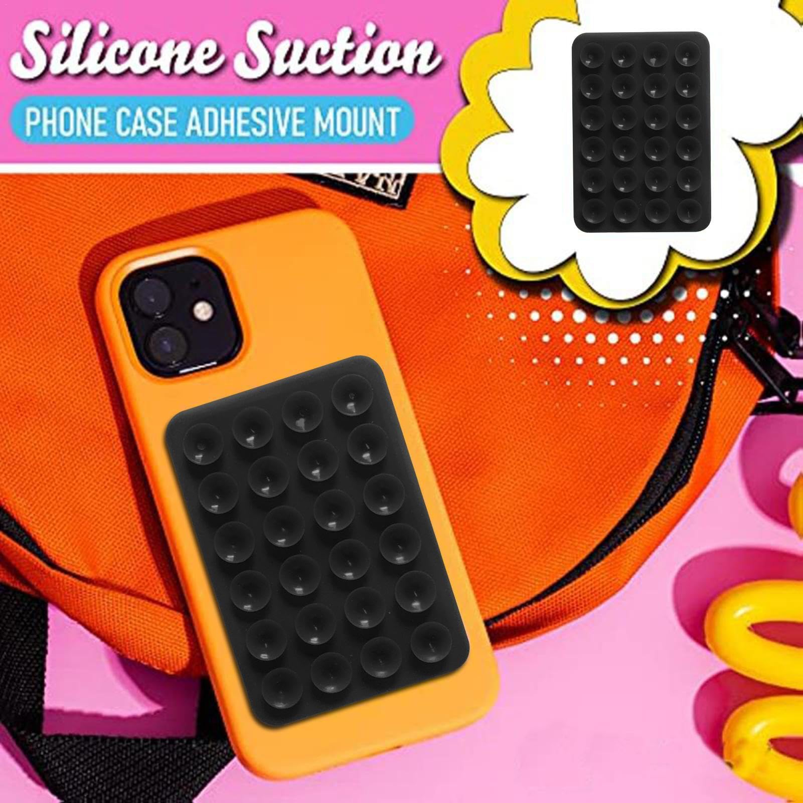 FINELYCR 8 Pièces Ventouses Téléphone Portable Auto-Adhésives En Silicone - Coque Téléphone Ventouse Polyvalente Pour Tous Modèles