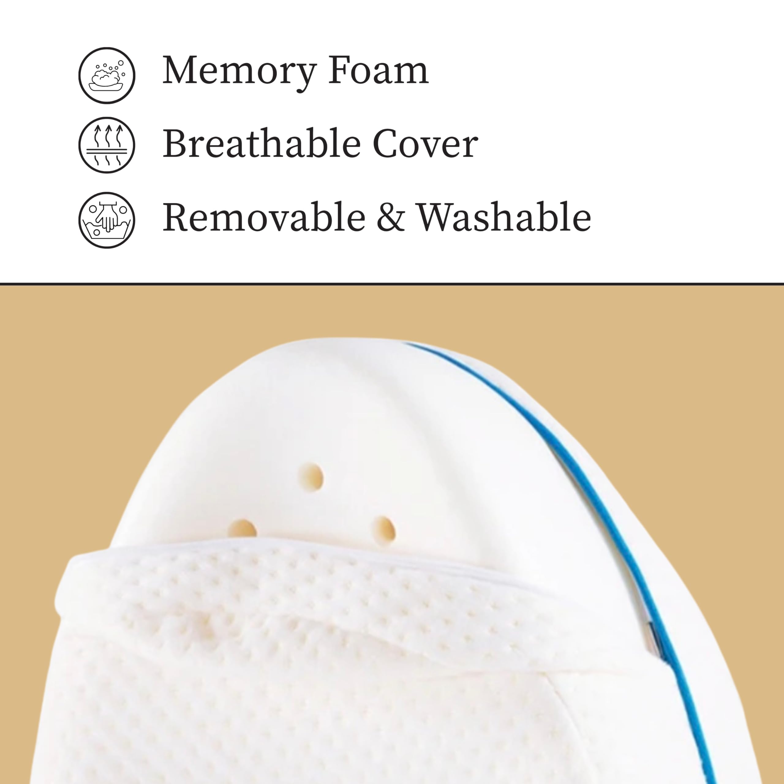 Cuscino per ginocchia per chi dorme sul fianco, cuscino ortopedico per gambe per dormire senza dolore, cuscino ergonomico in memory foam viscoelastico, rivestimento traspirante con fascia elastica