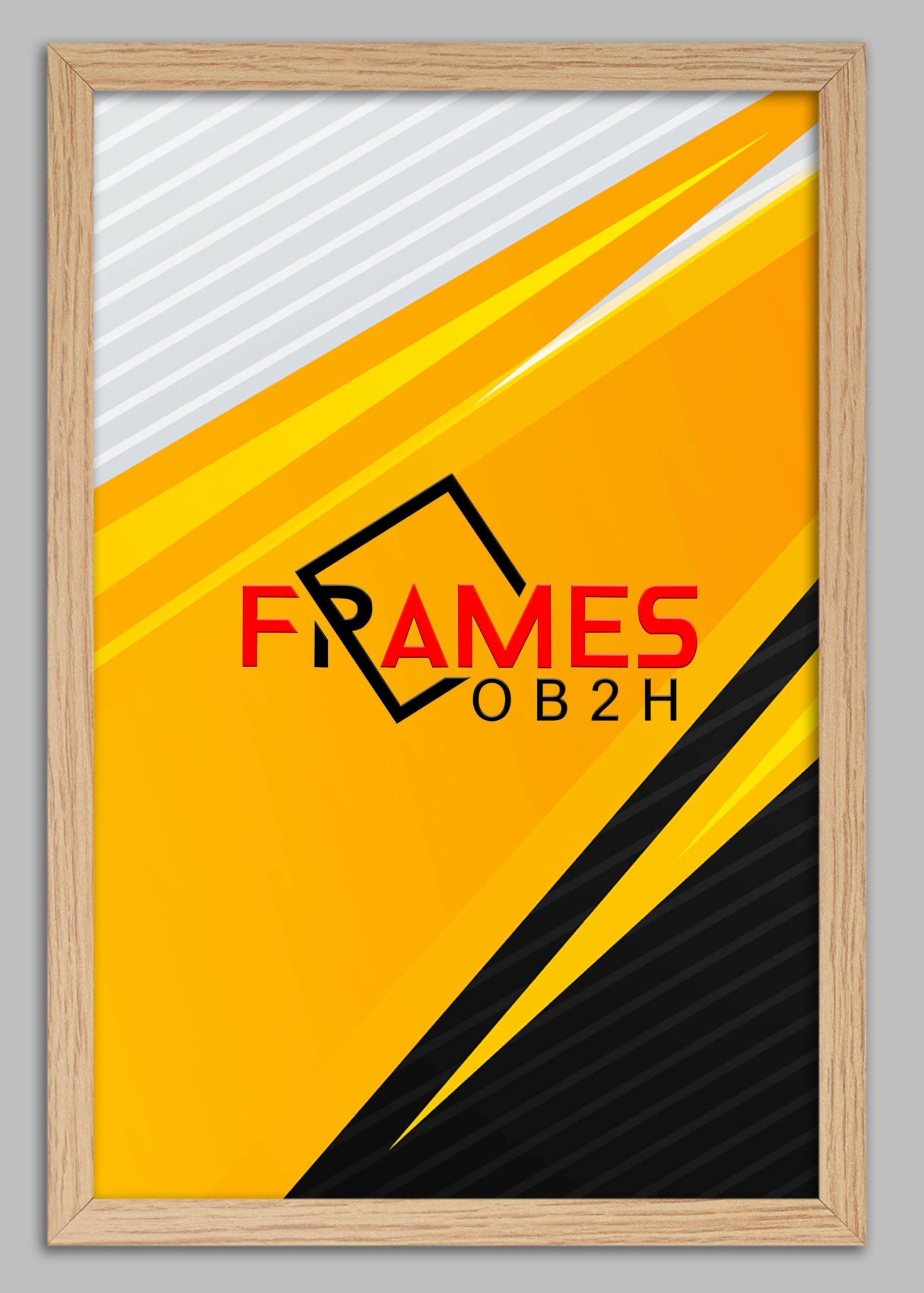 Ob2h Oak Thin Mat Black,Whtie, Picture, Photo Frames A2,A3,A4,A5 (, 70X50cm)