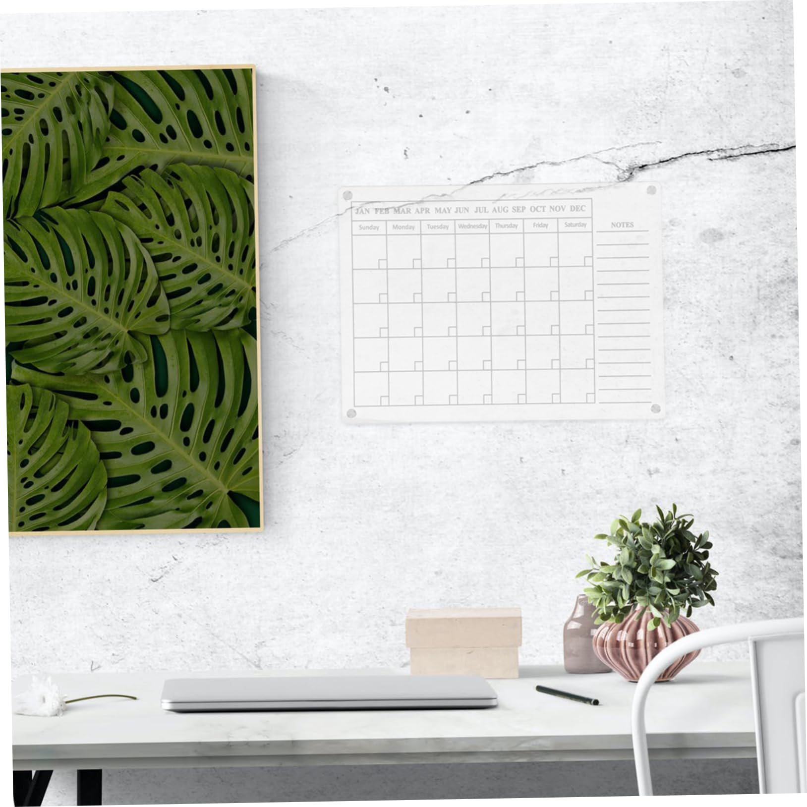 TEHAUX Tableau Blanc Magnétique Acrylique Réutilisable Effaçable pour Bureau Calendrier Familial Aimanté pour Organisation et Planification Quotidienne
