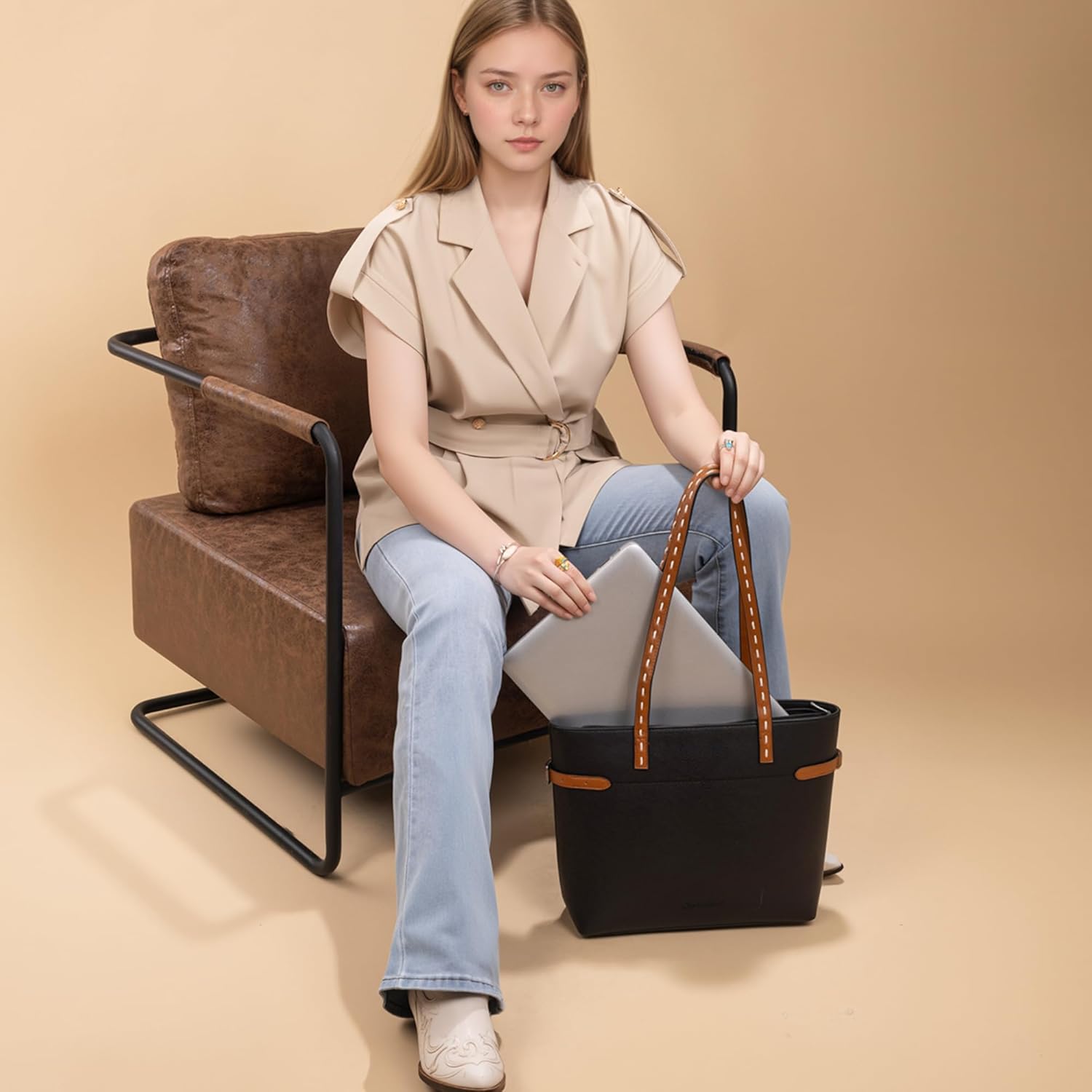 Montana West Minimalist Tote Bag for Women - Large Slouchy Hobo Purse Elegant Shoulder Bag Everyday - Image 6