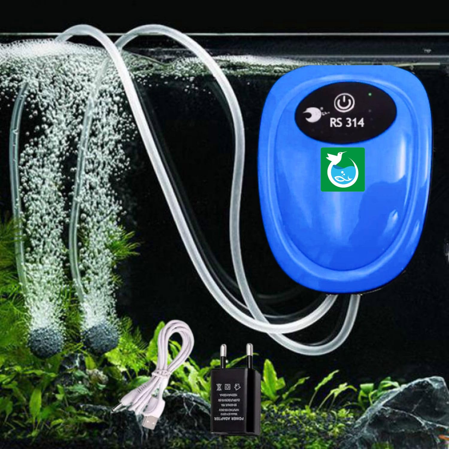 RS Electrical Air Pump for Aquarium Fish Tank with Rechargeable Lithium Battery and Free Airtube & Air Stone | Pressure: 0.01pa (RS-314 | 2W | 3L/min) (B0D78XKKLK) Amazon Price History, Amazon Price Tracker