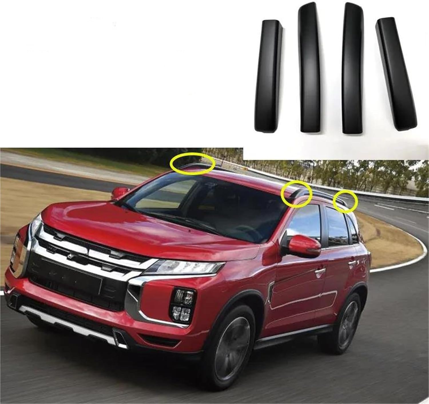 Roof Racks for Mitsubishi for Cross ASX RVR 2013-2019 The Auto Parts Bar Guide Rail End CoverIs Suitable (Front Left)