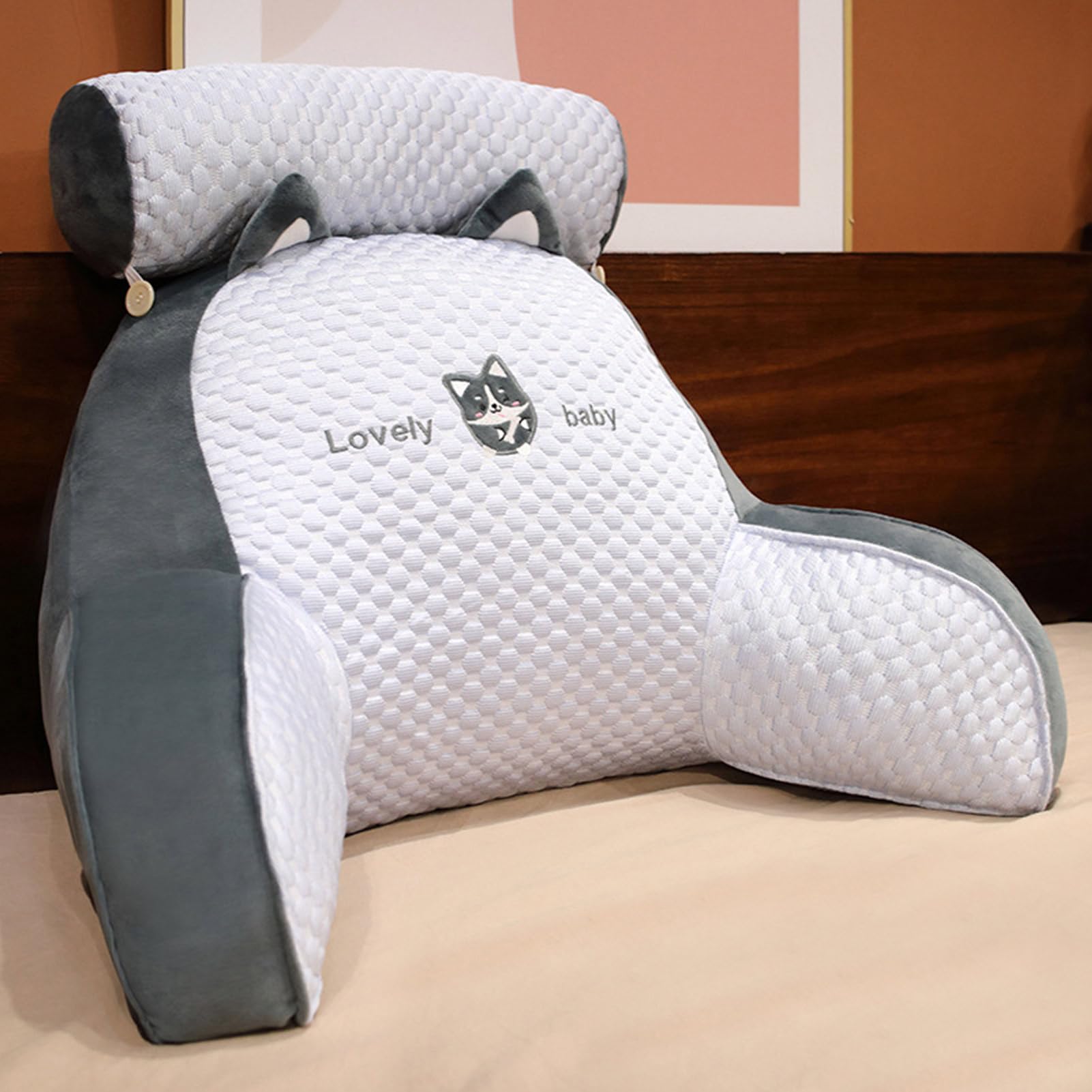Oreiller De Lit Avec Accoudoirs Moonyan - Soutien Dorsal Ergonomique Pour Lecture Et TV