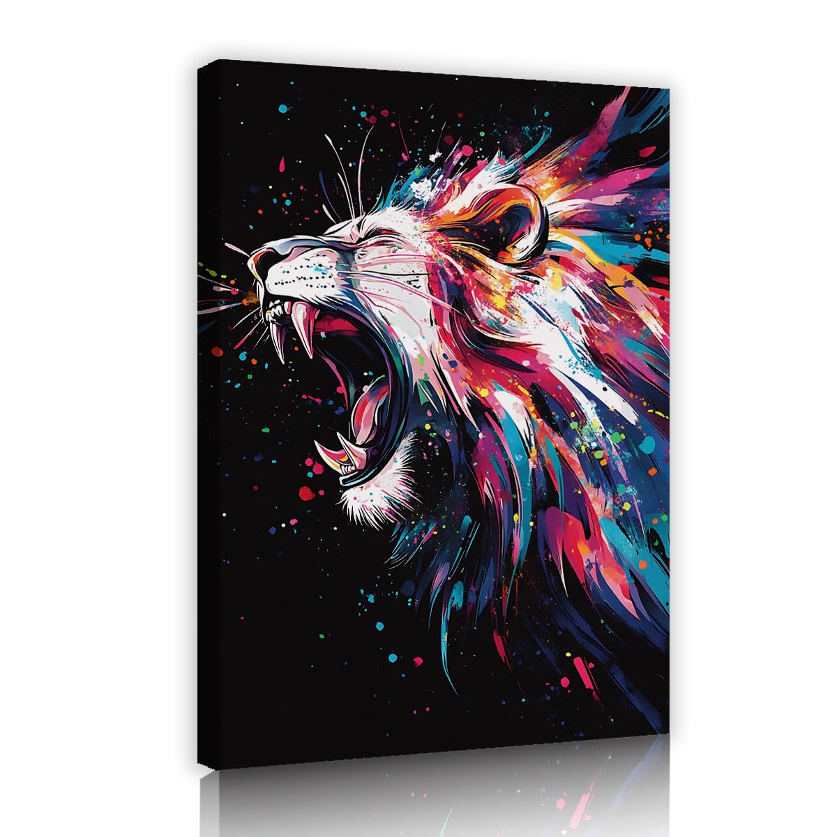 YUNART Lion Canvas Wall Art For Lion Living Room Unique Wild Animals Decorative Printed Painting Printed Painting Home Office Home Office Indoor Frame 65x100cm