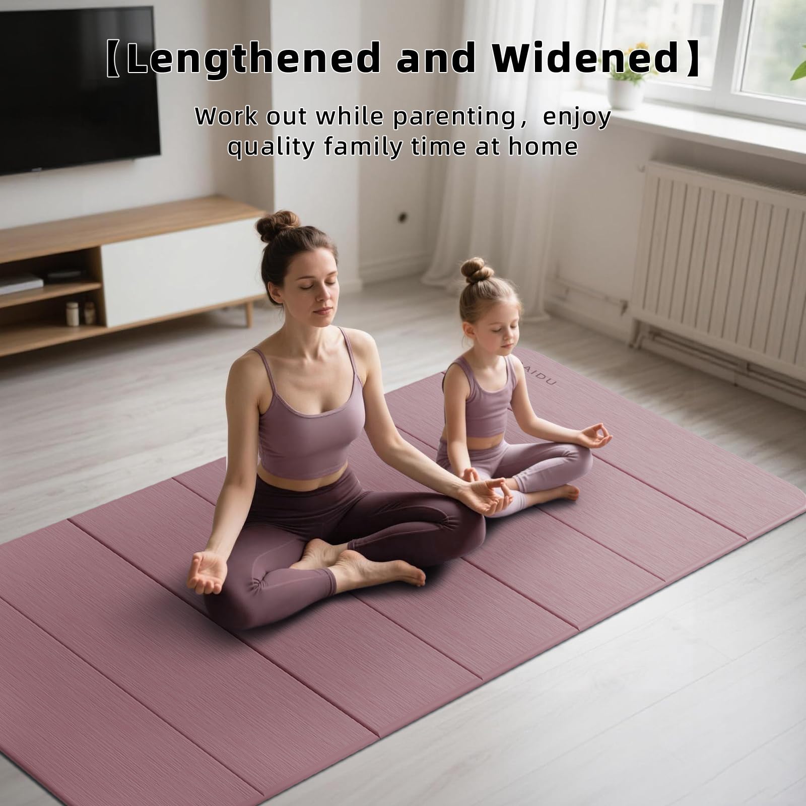 PAIDU Tappetino da yoga pieghevole, spessore 10 mm, in TPE antiscivolo, facile da piegare, 75 x 40 cm, extra lungo/largo, per yoga, pilates e allenamenti all'aperto