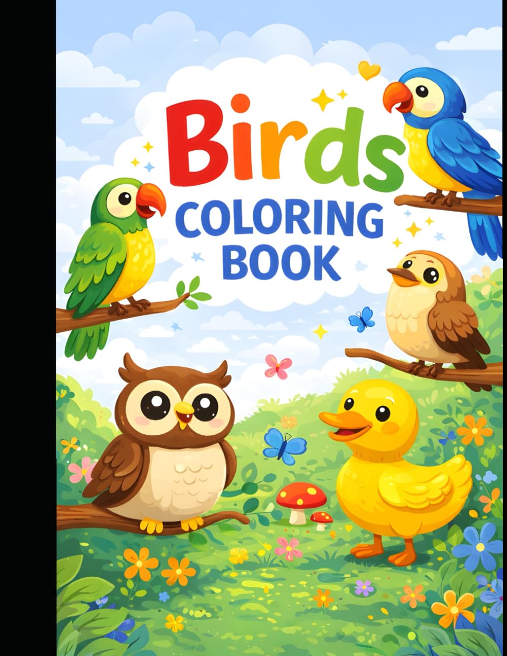 Birds Coloring Book for Kids Ages 3–6: Cute & Easy Bird Coloring Pages for Toddlers and Preschoolers | Fun and Educational Activity Book