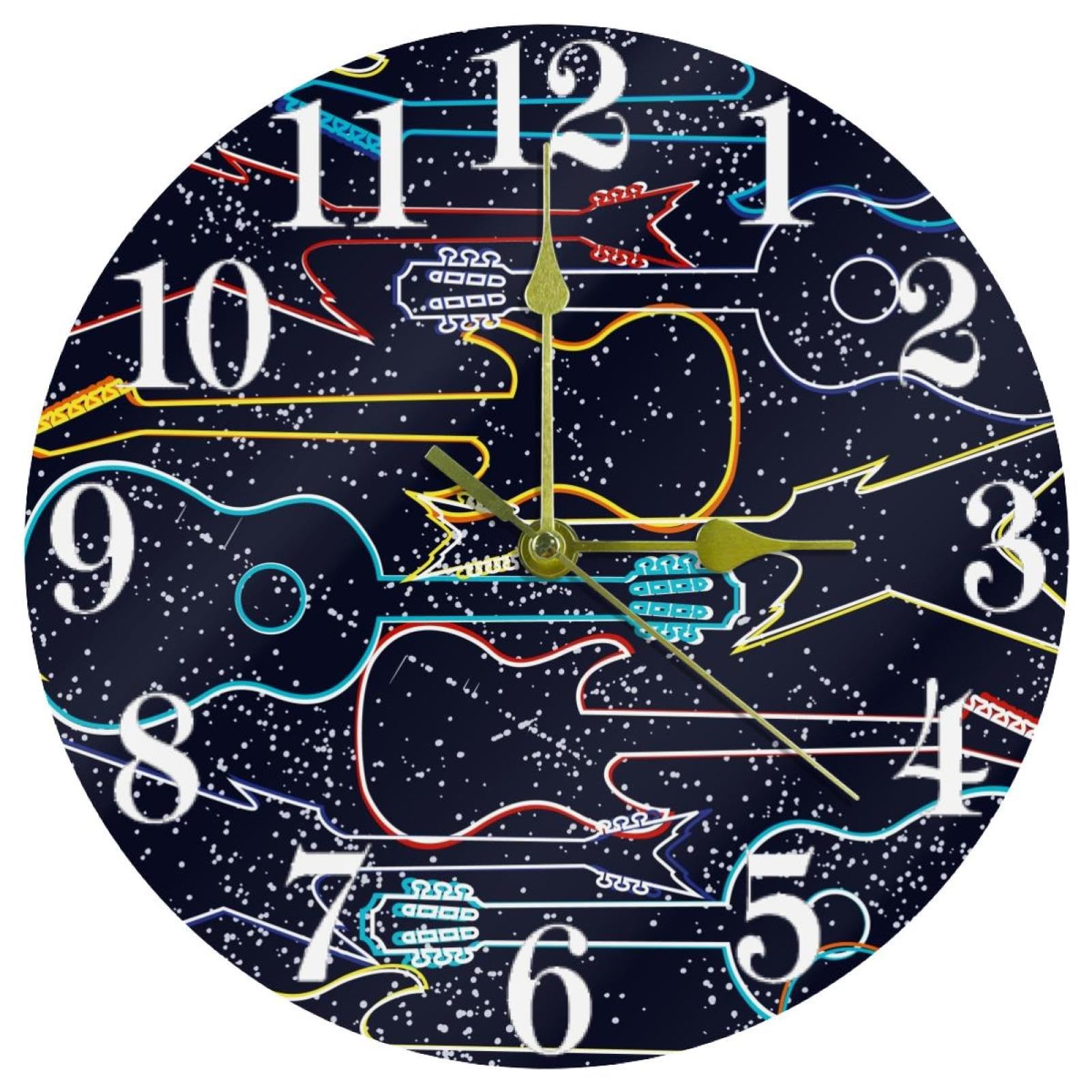 Horloge murale pour la cuisine et la maison style guitare rock
