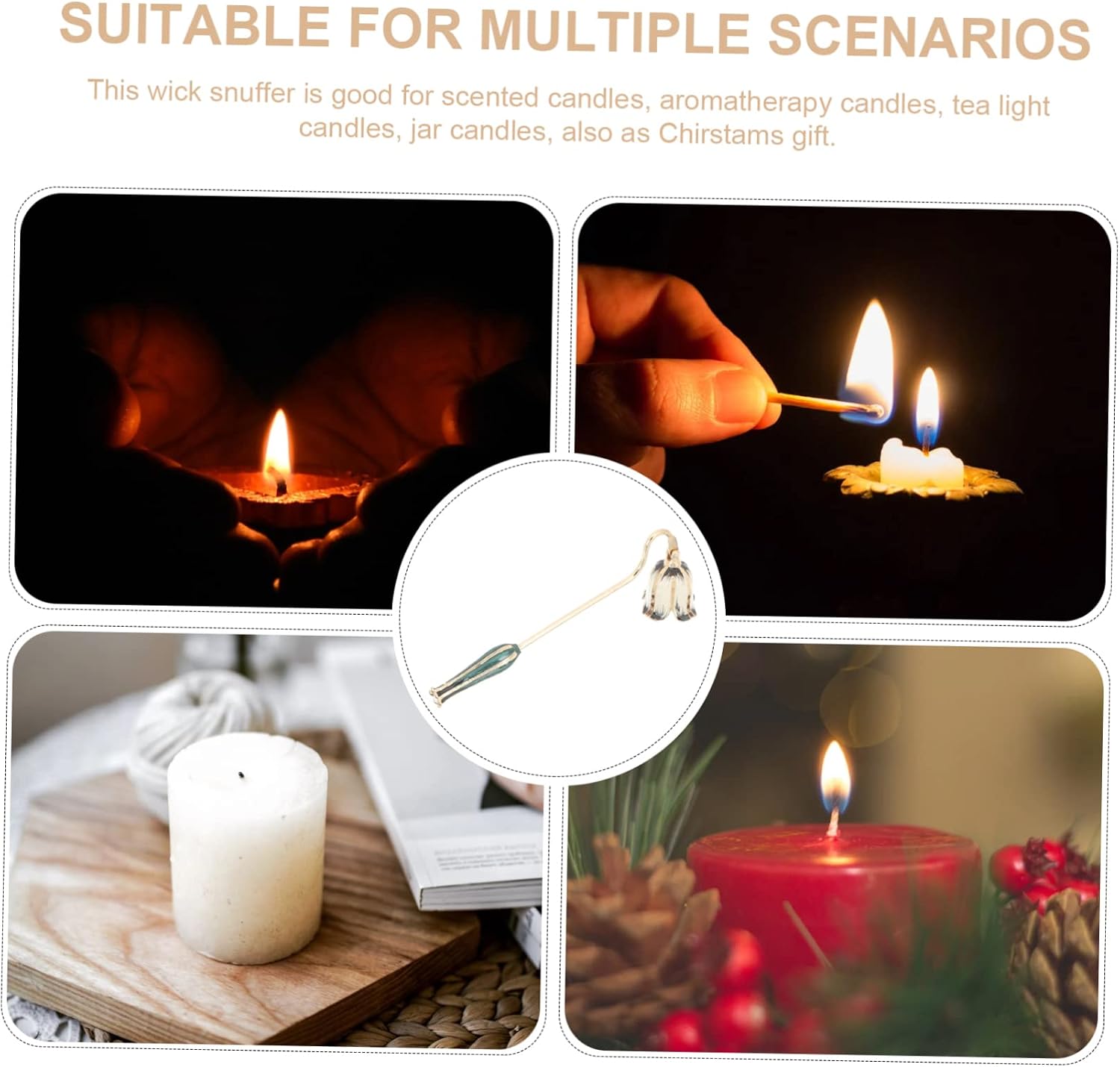 Candle Snuffer Extinguisher for Scented Candles for Home Decor Put Out Flame Safely