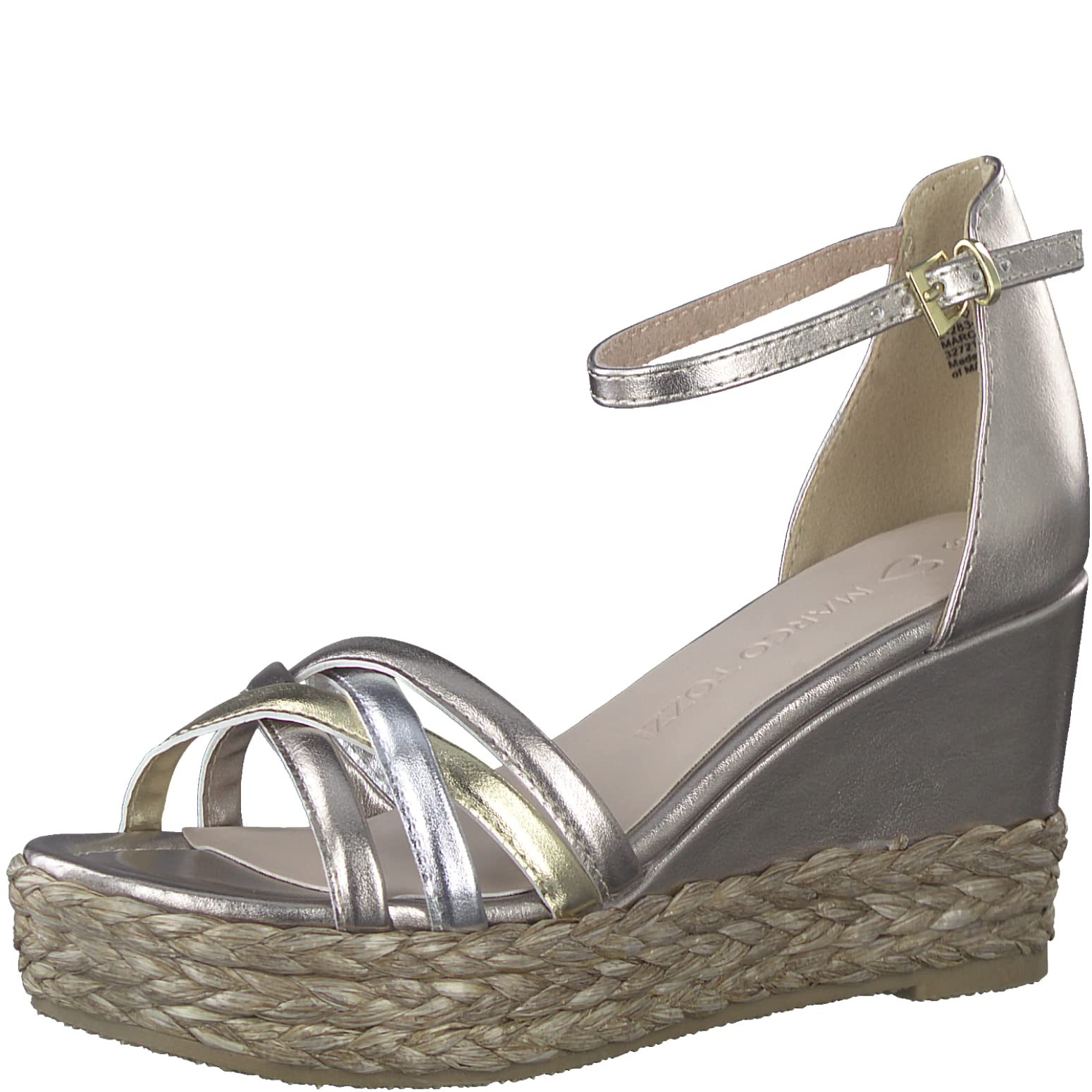 MARCO TOZZI Women's 2-2-28348-20 Wedge Sandals, Rose Met Comb, 7 UK