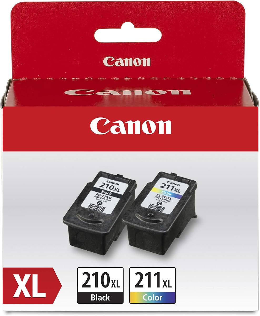 Canon PG-210 XL / CL-211 XL Genuine Ink Value Pack (2 Cartridges), Compatible with MX320/330/340/350/410/420, MP240/250/270/280/480/490/495, iP2702