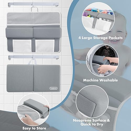 Miniatura 5 de beiens Juego de rodilleras y coderas de baño  1.5 pulgadas, cómodas y gruesas almohadillas de baño para bebé, almohadilla de rodillas suave de